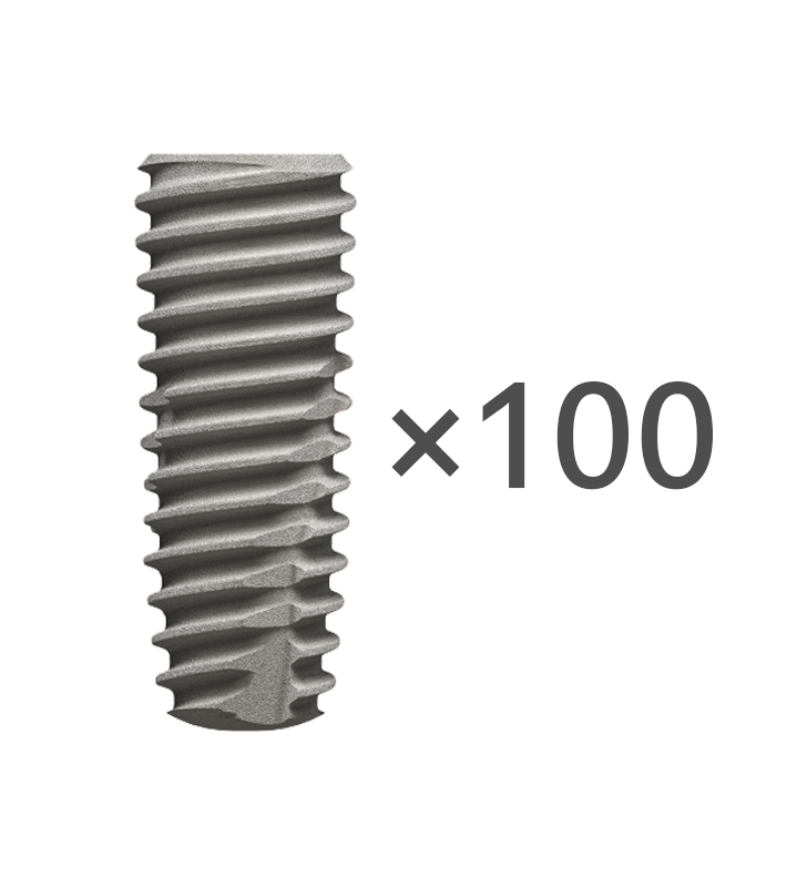 100PCS BV TAPERED BONE LEVEL IMPLANTS