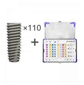 110pcs BV Tapered Bone Level Implants + 1pcs Guide Kit