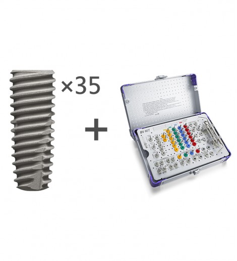 35PCS BV TAPERED BONE LEVEL IMPLANTS + 1PCS STANDARD KIT