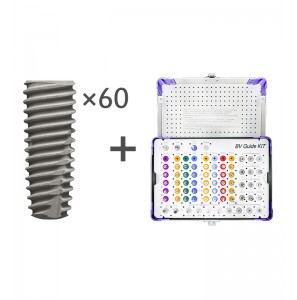 60pcs BV Tapered Bone Level Implants + 1pcs Guide Kit